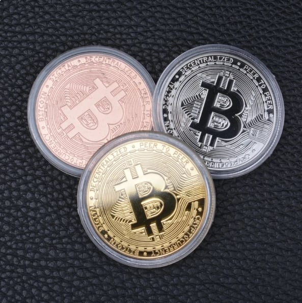 Collectible Gold-Plated Bitcoin Coin